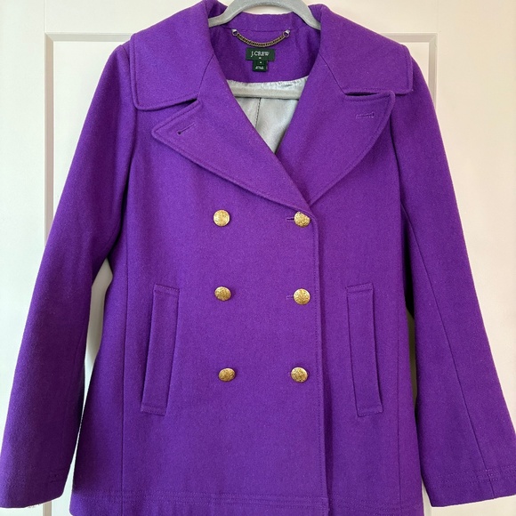 J. Crew Jackets & Blazers - J Crew Purple Pea Coat